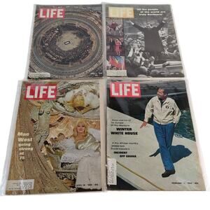 Set of 4 1969 Life Magazines: Mae West, Nixon, Eisenhower Funeral